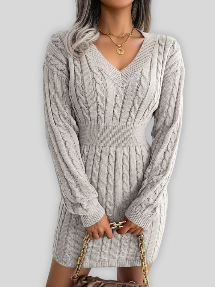 Caliah - Women's V-Neck Sweater Dress