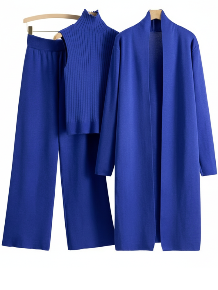 VERENA - Knitted Co-ord Suit – Cardigan, Top & Trousers