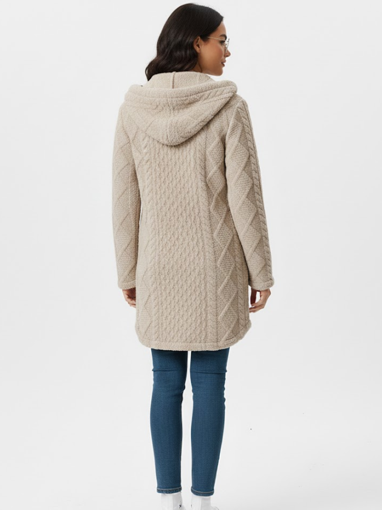 Caliah - Plush Hooded Cardigan Coat
