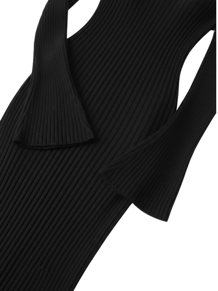 Caliah - Women's Striped Long Sleeve Midi Dress