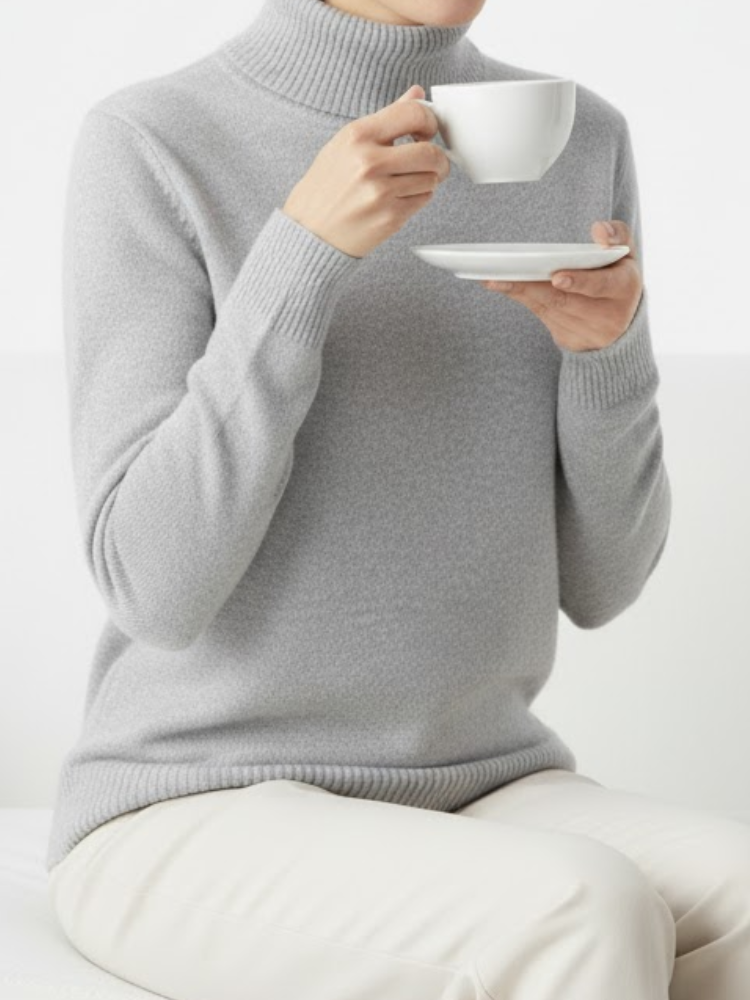 Caliah - Loose-Fit Wool Polo Neck Jumper