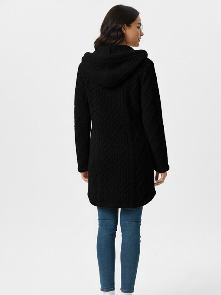 Caliah - Plush Hooded Cardigan Coat