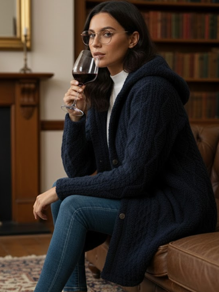 Caliah - Plush Hooded Cardigan Coat