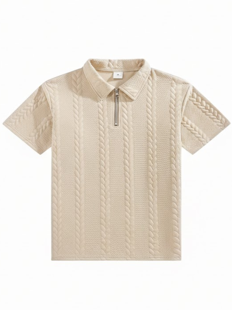 Casablanca - Men's Textured Zip Polo & Trousers Set