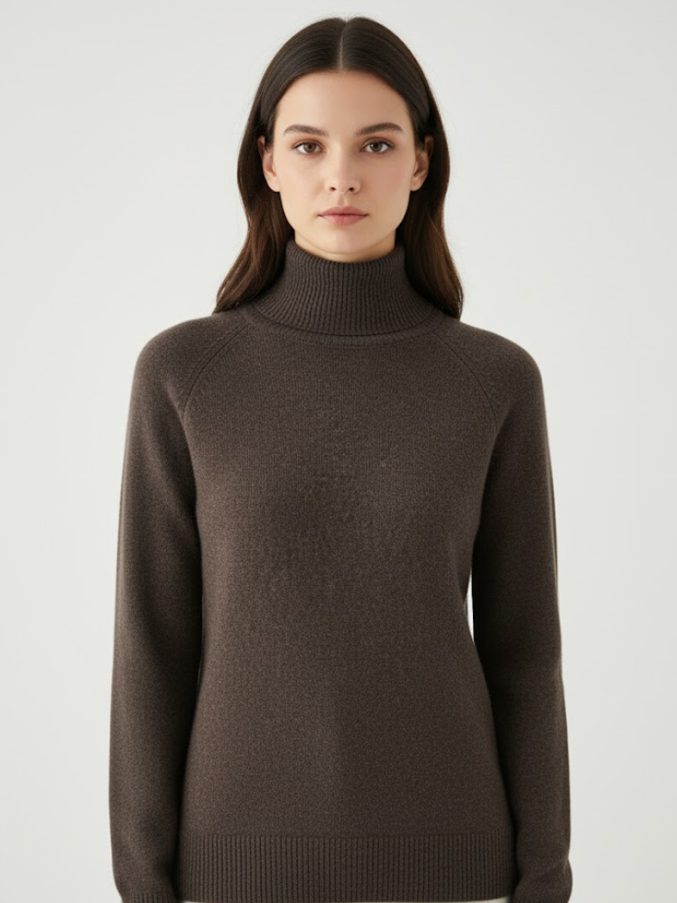 Caliah - Loose-Fit Wool Polo Neck Jumper
