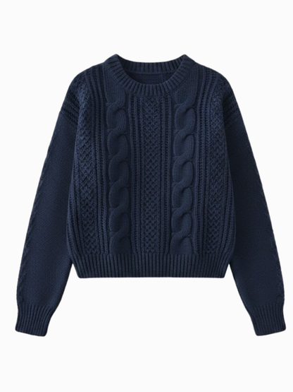 Caliah – Women’s Chunky Textured Knit Sweater Drop Shoulder