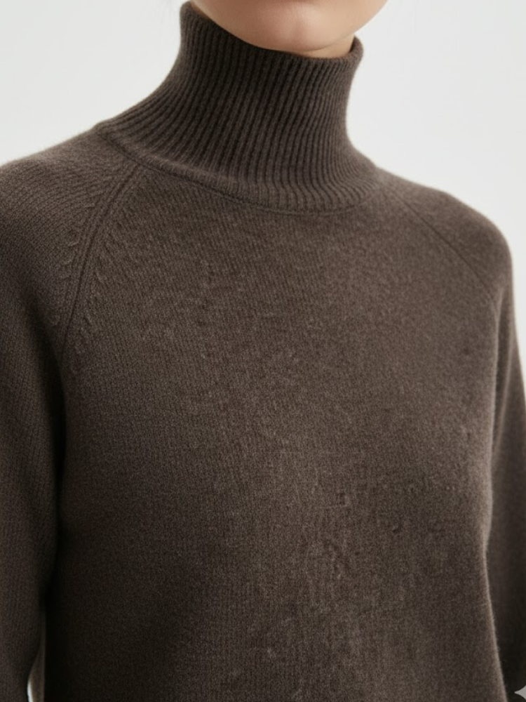 Caliah - Loose-Fit Wool Polo Neck Jumper