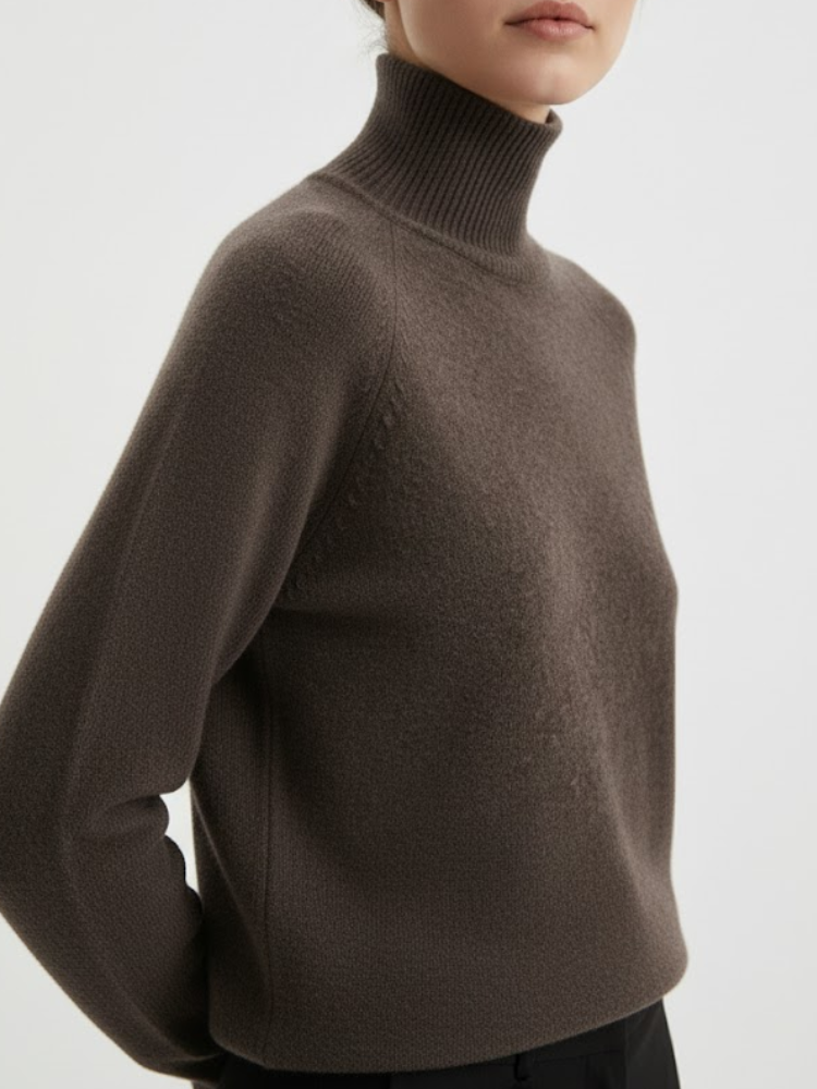 Caliah - Loose-Fit Wool Polo Neck Jumper