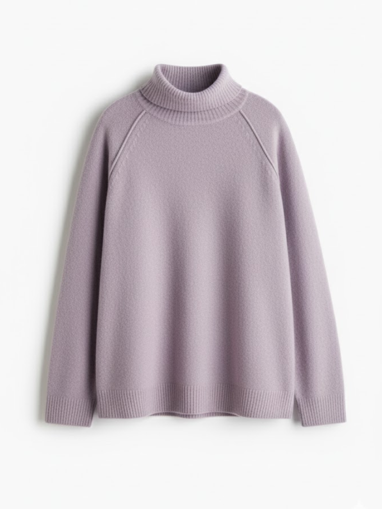 Caliah - Loose-Fit Wool Polo Neck Jumper