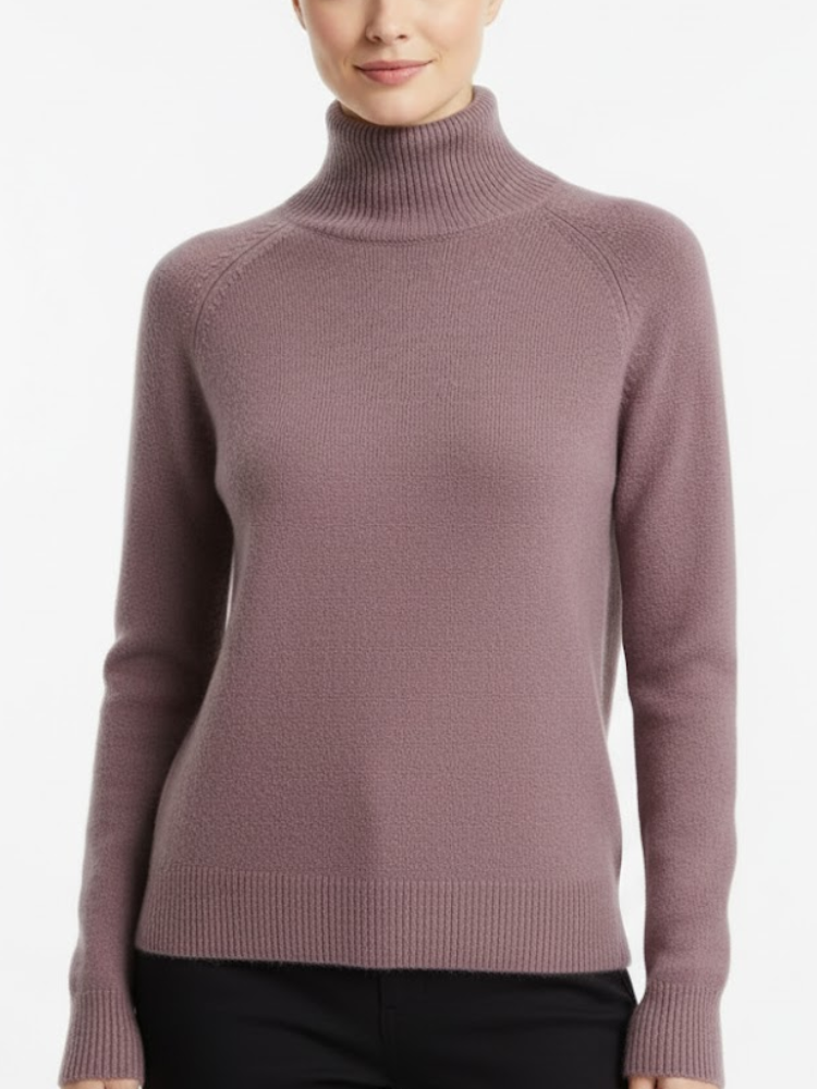 Caliah - Loose-Fit Wool Polo Neck Jumper
