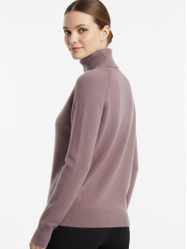 Caliah - Loose-Fit Wool Polo Neck Jumper