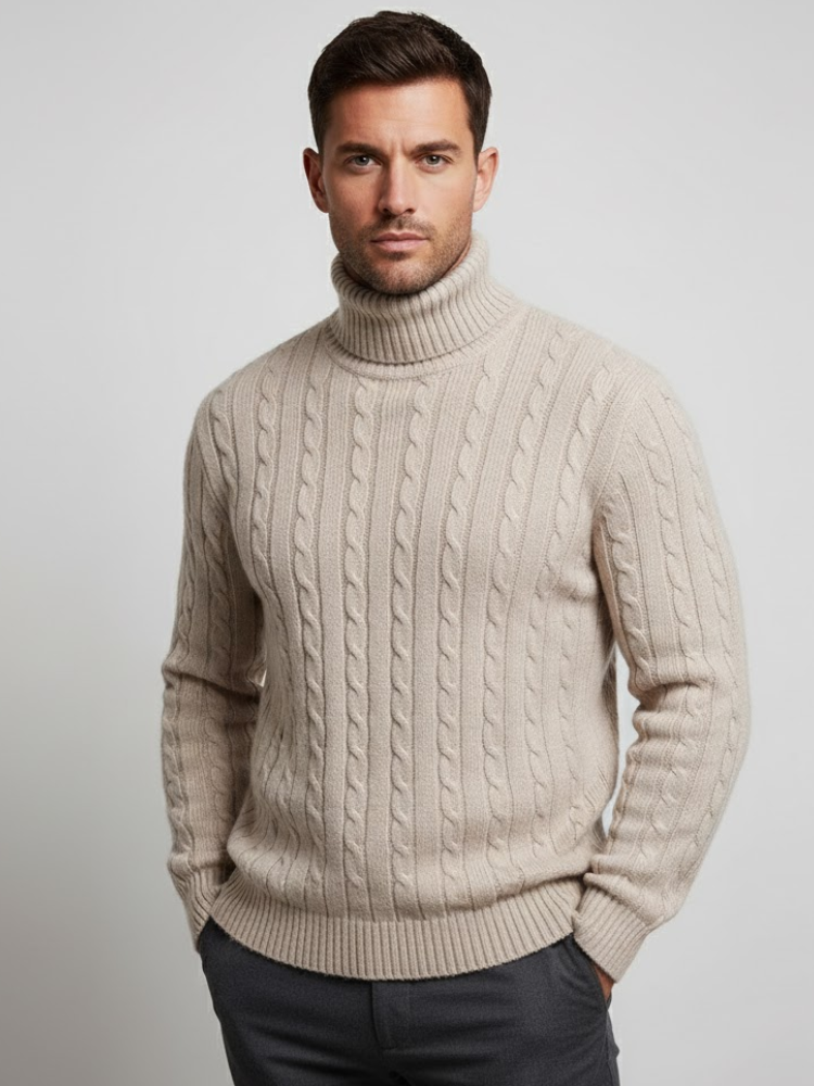 Caliah - Cable Knit Turtleneck Jumper