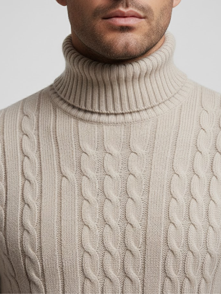 Caliah - Cable Knit Turtleneck Jumper