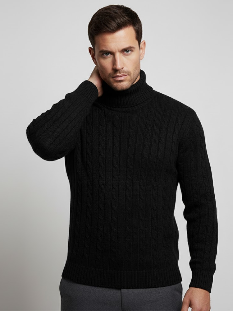 Caliah - Cable Knit Turtleneck Jumper