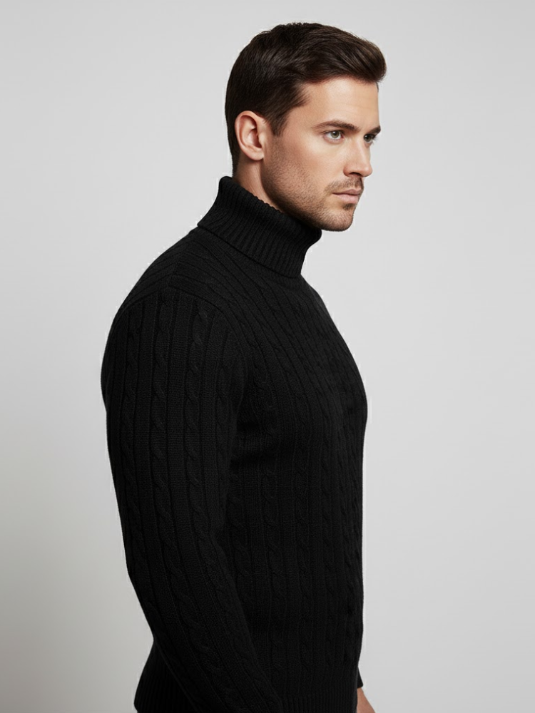 Caliah - Cable Knit Turtleneck Jumper