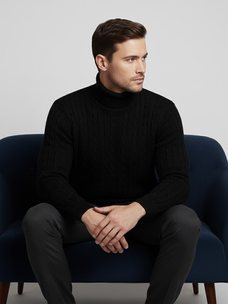 Caliah - Cable Knit Turtleneck Jumper