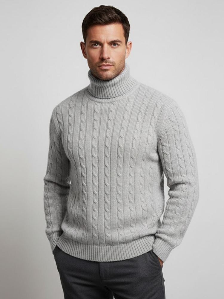 Caliah - Cable Knit Turtleneck Jumper