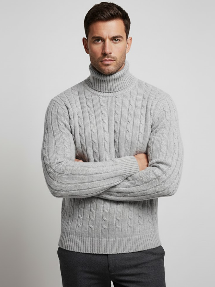 Caliah - Cable Knit Turtleneck Jumper