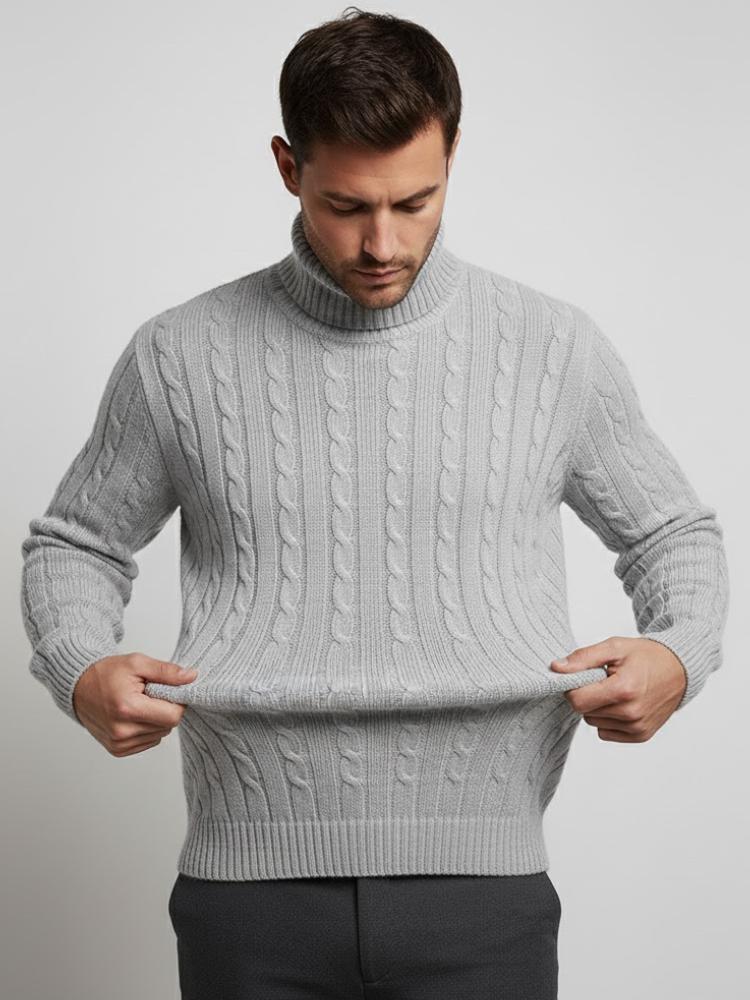Caliah - Cable Knit Turtleneck Jumper