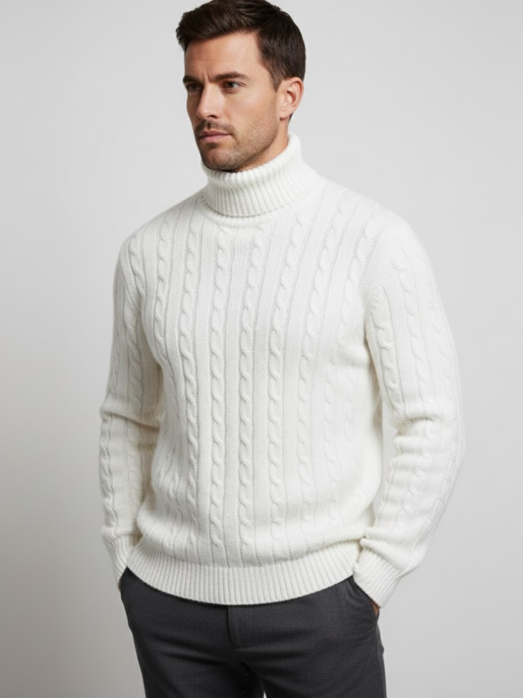 Caliah - Cable Knit Turtleneck Jumper