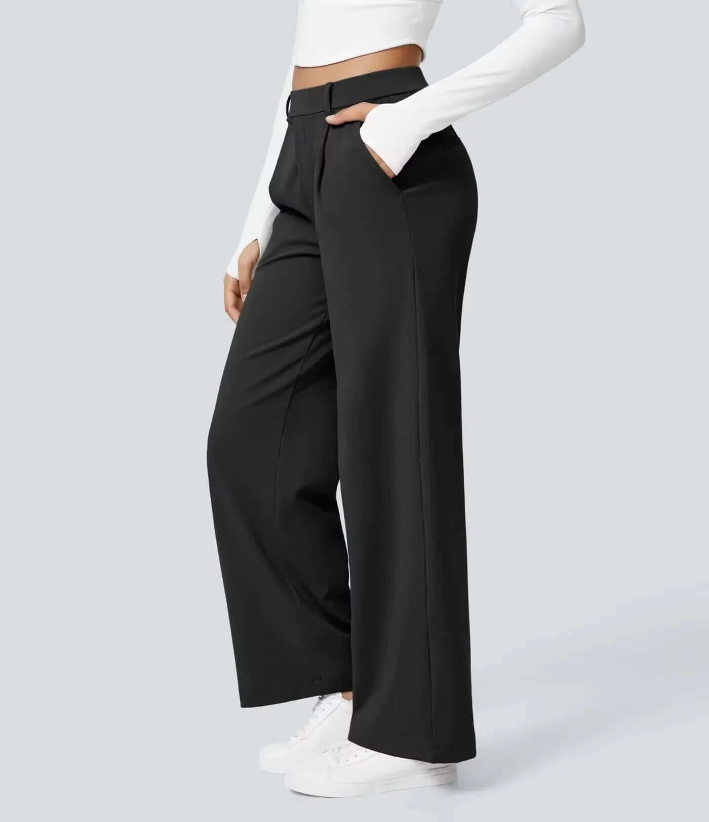 Caliah Signature - High Waist Wide-Leg Trousers