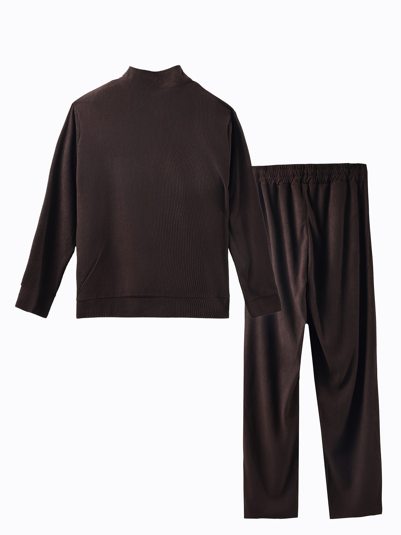 Caliah - Men's Corduroy Trousers & Half-Zip Jumper Set