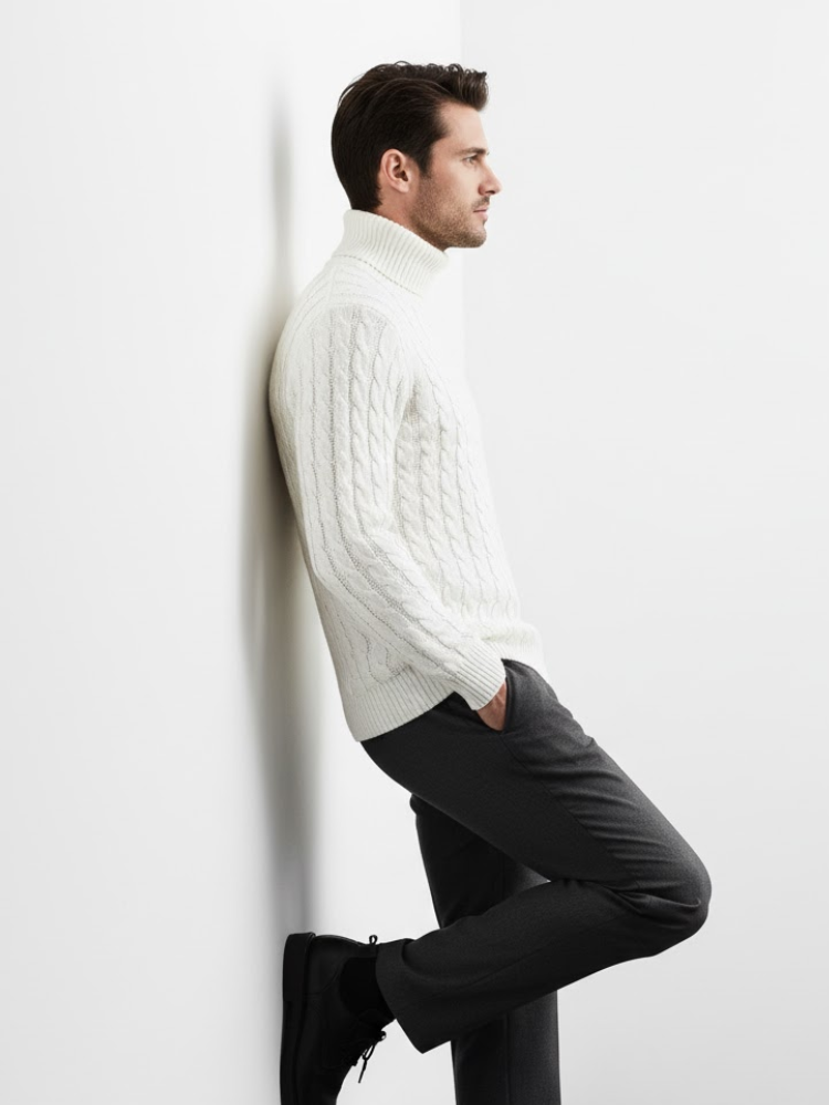 Caliah - Cable Knit Turtleneck Jumper