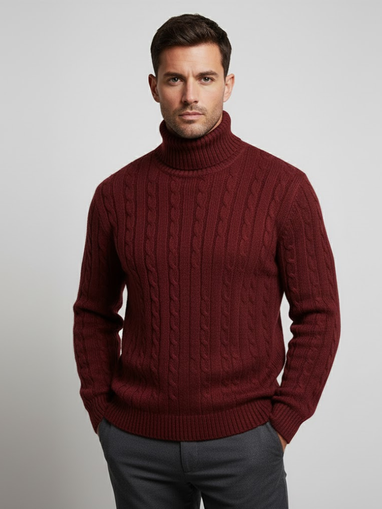Caliah - Cable Knit Turtleneck Jumper