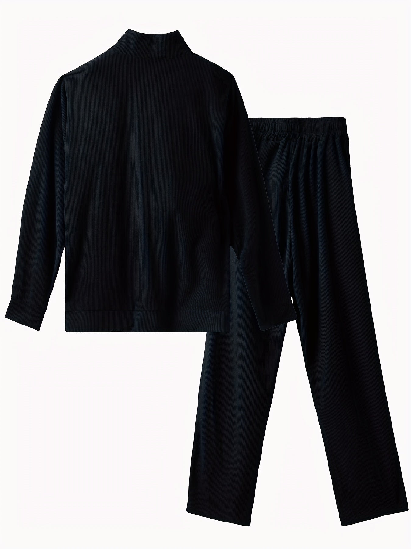 Caliah - Men's Corduroy Trousers & Half-Zip Jumper Set