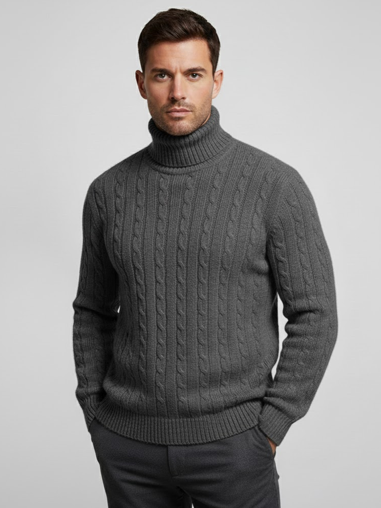 Caliah - Cable Knit Turtleneck Jumper