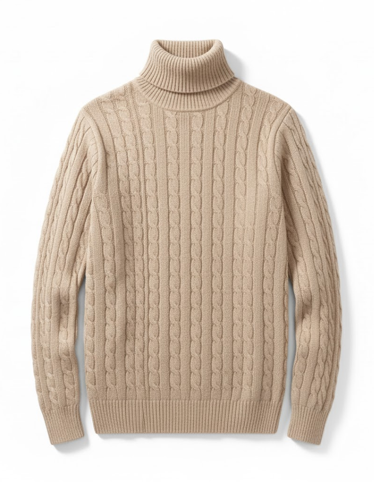 Caliah - Cable Knit Turtleneck Jumper