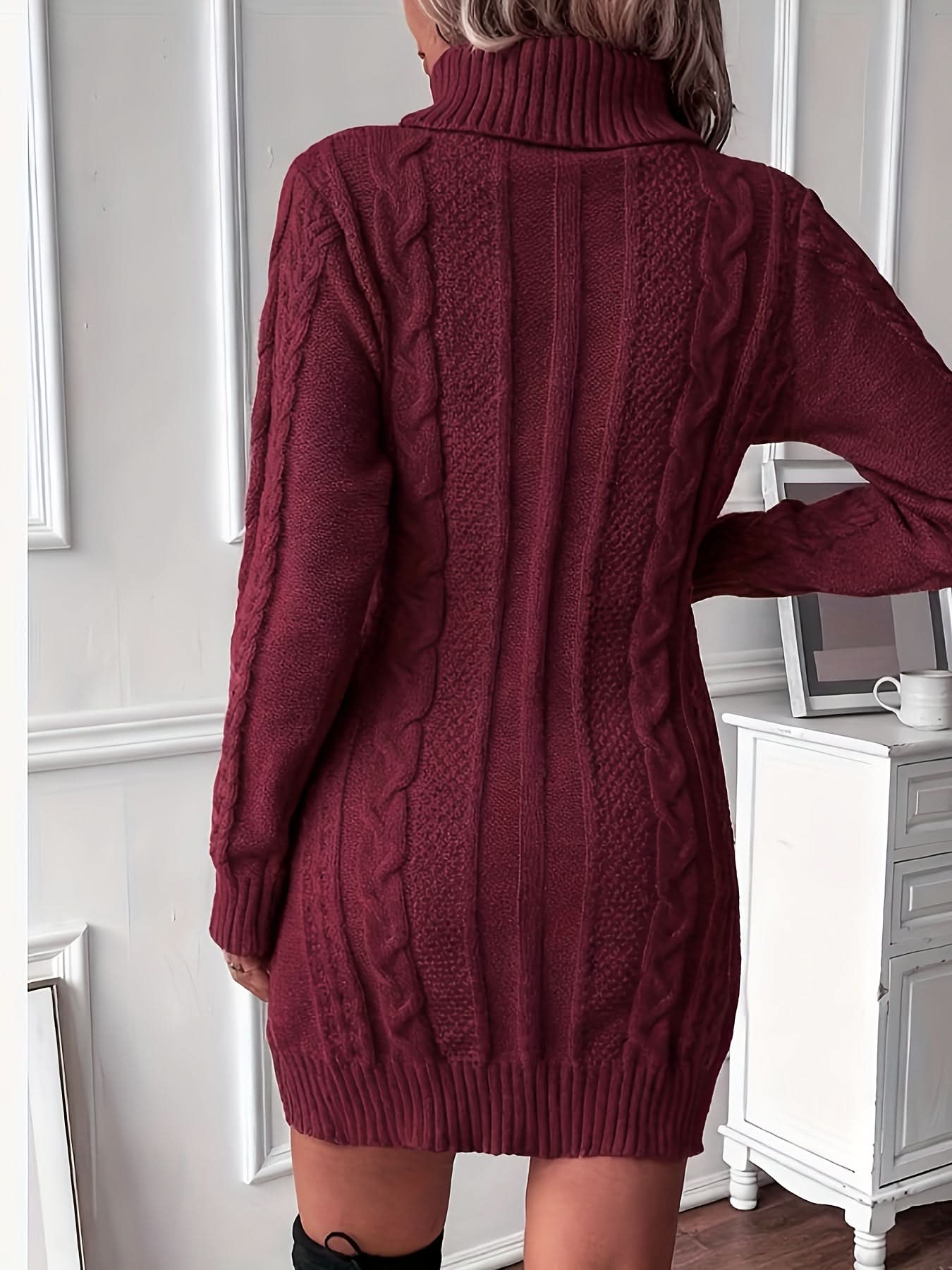 Caliah - High-Neck Braided Midi Dress