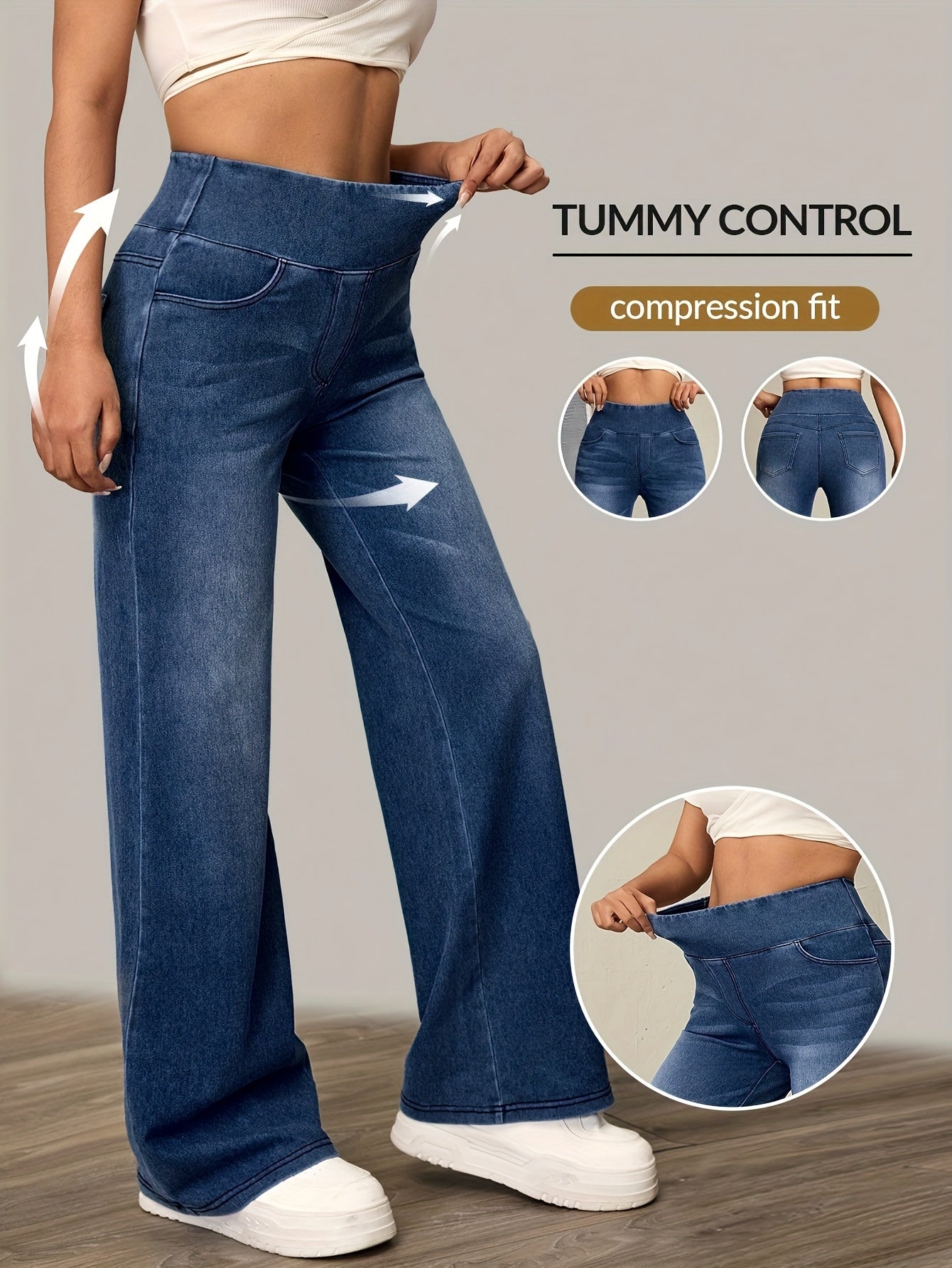 Caliah - Women's High Waisted Wide Leg Pants