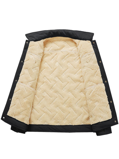 Caliah - Men's Corduroy Button Front Winter Jacket