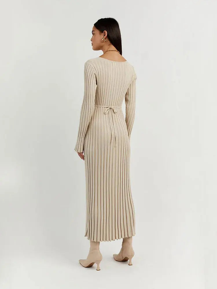 Noir Neige - Knit Pleated Maxi Dress