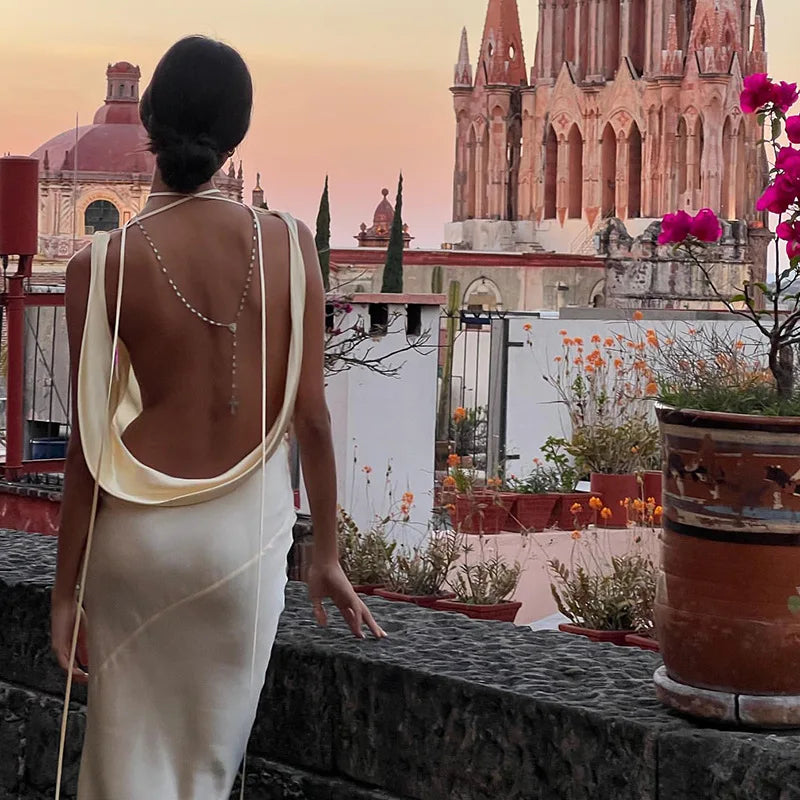 Nuit d'Été - Sleeveless Bandage Maxi Dress