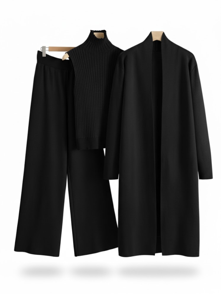 VERENA - Knitted Co-ord Suit – Cardigan, Top & Trousers