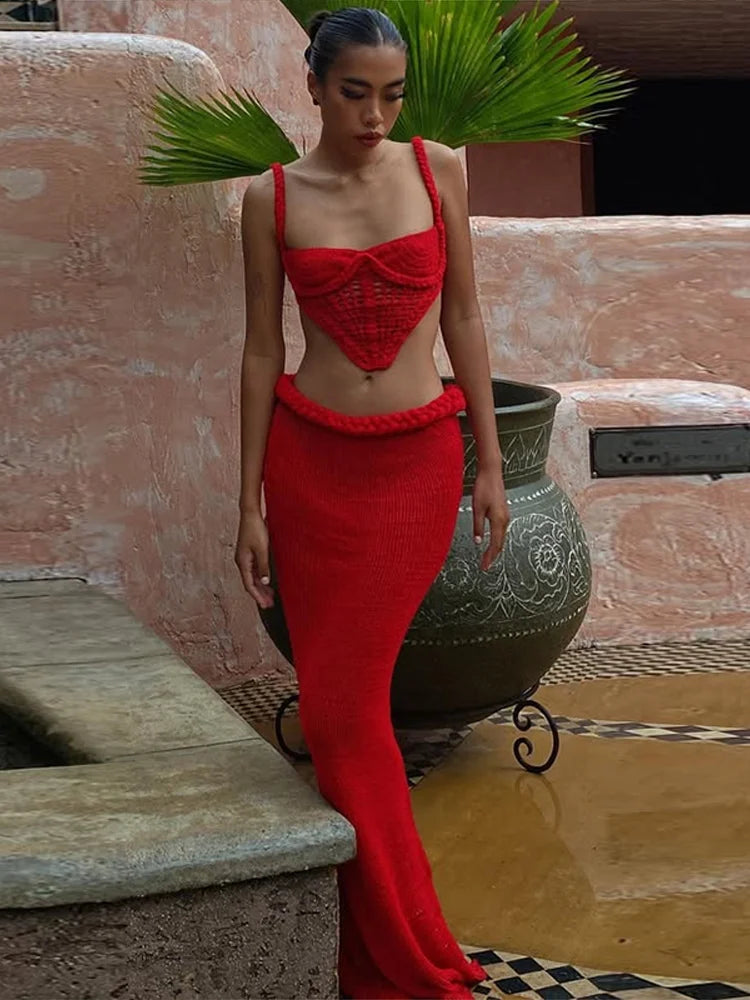 Été Crochet Skirt Set