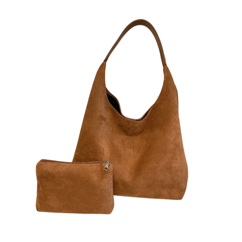 Caliah - Shoulder Tote Bag Set Suede Pure