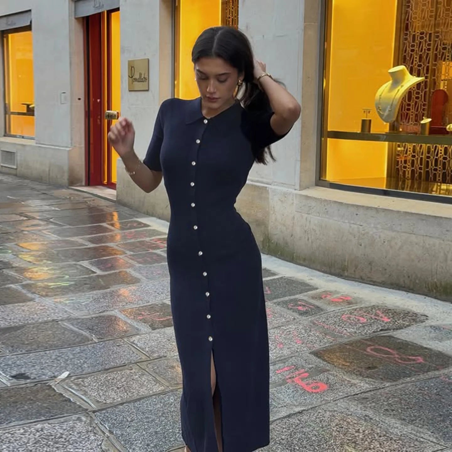 Oriana – High Waist Knit Midi