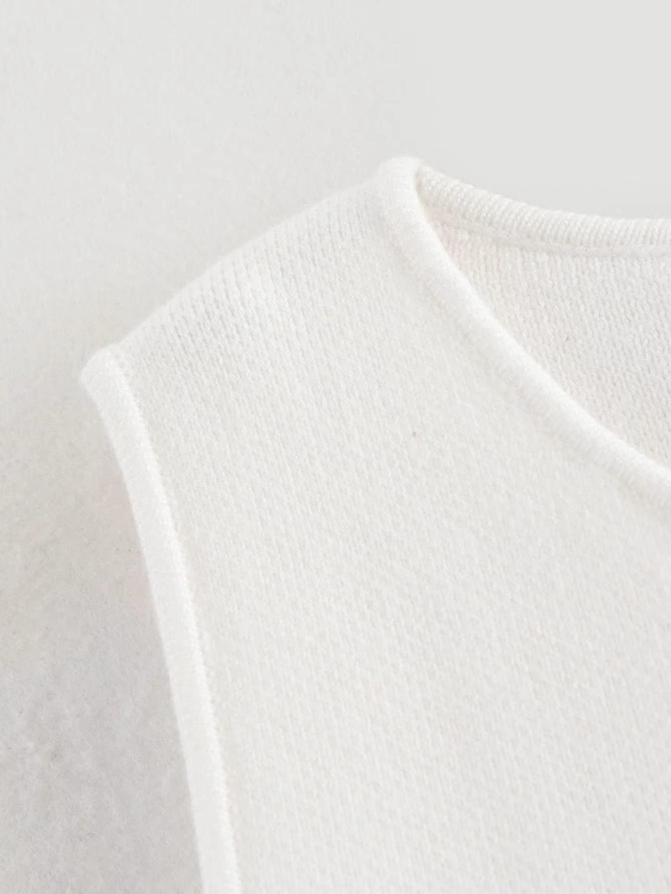 LANAH - Knit Sleeveless Vest Cropped Button