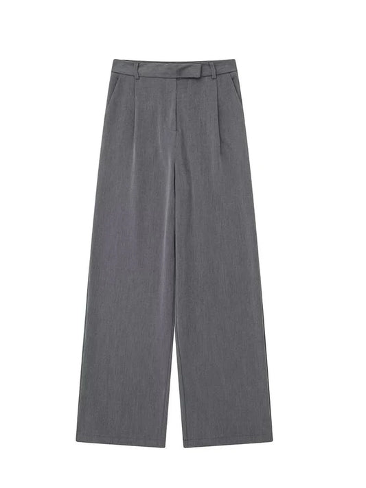 Caliah - Women's High Waist Straight Leg Trousers
