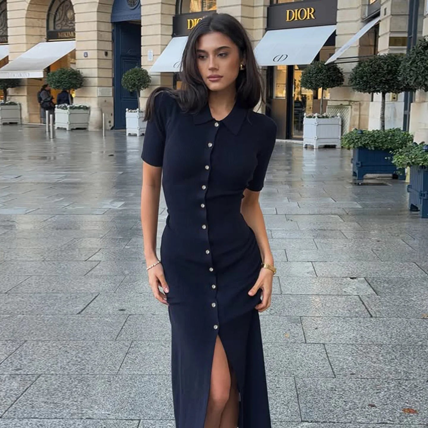 Oriana – High Waist Knit Midi
