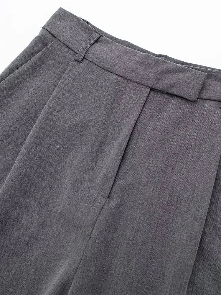 Caliah - Women's High Waist Straight Leg Trousers