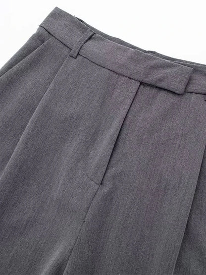 Caliah - Women's High Waist Straight Leg Trousers