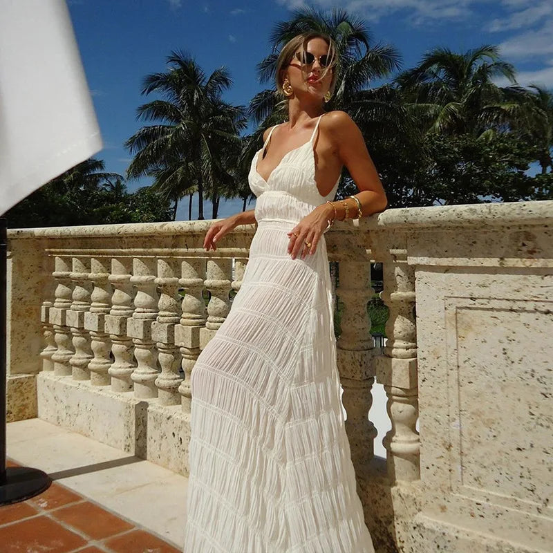 Luna Luxe Backless White Dress