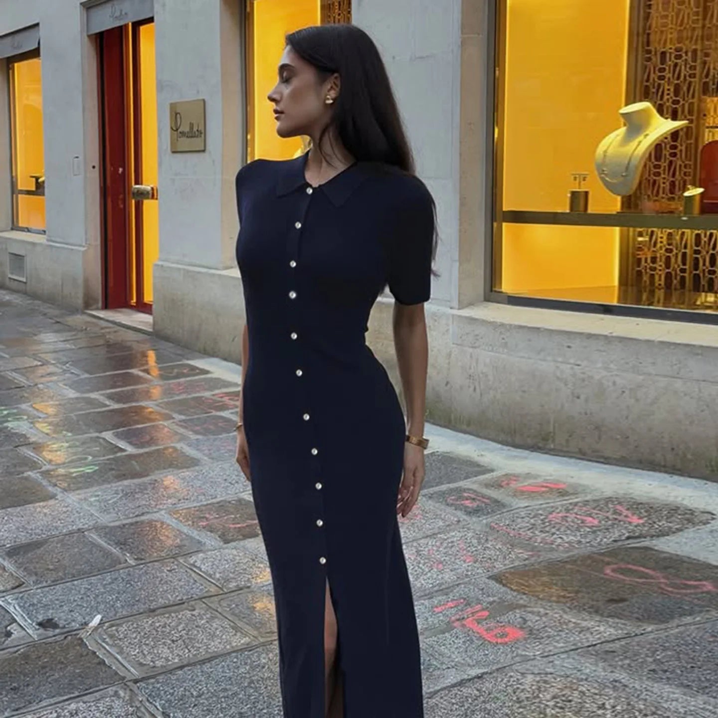Oriana – High Waist Knit Midi