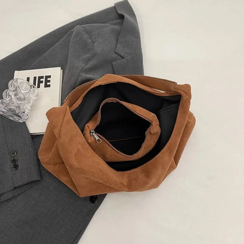Caliah - Shoulder Tote Bag Set Suede Pure