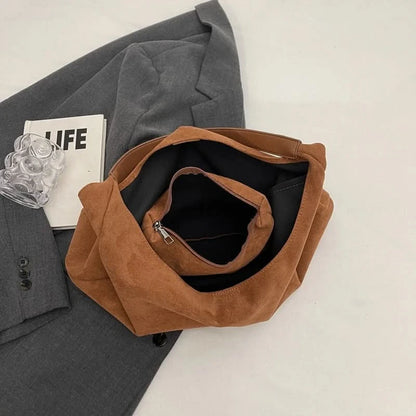 Caliah - Shoulder Tote Bag Set Suede Pure