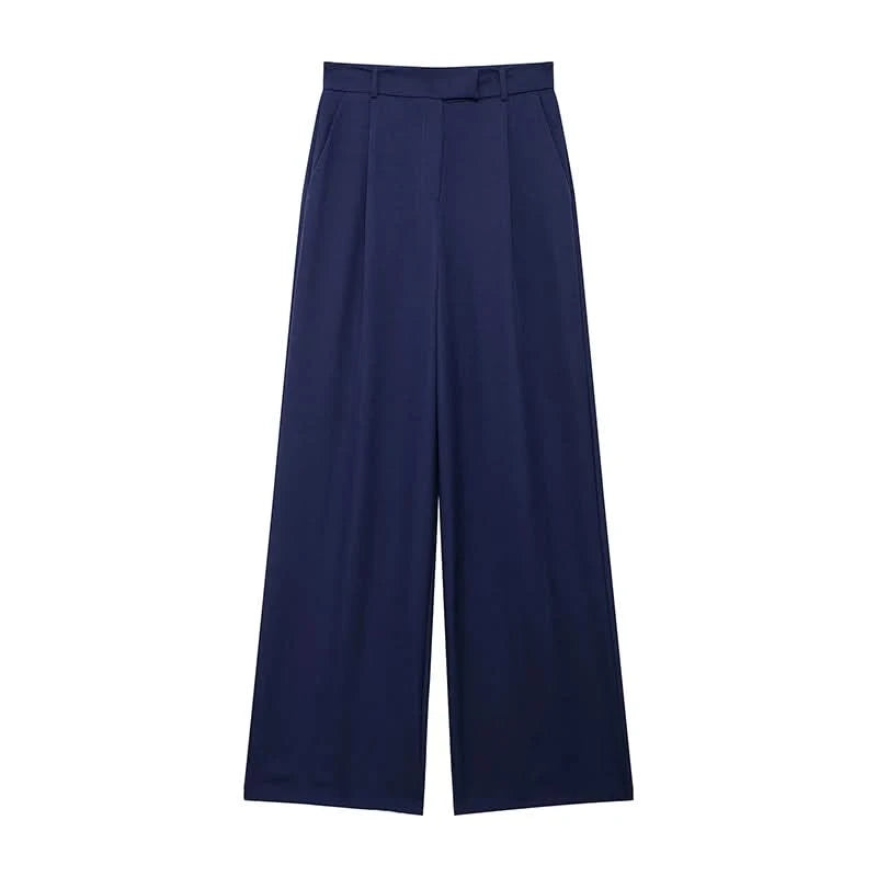 Caliah - Women's High Waist Straight Leg Trousers